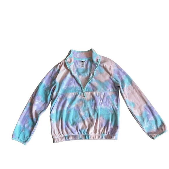 Athletic Works Girls Microfleece Half-Zip Pullover Tie Dye - Size LG (10-12) - Picture 5 of 8